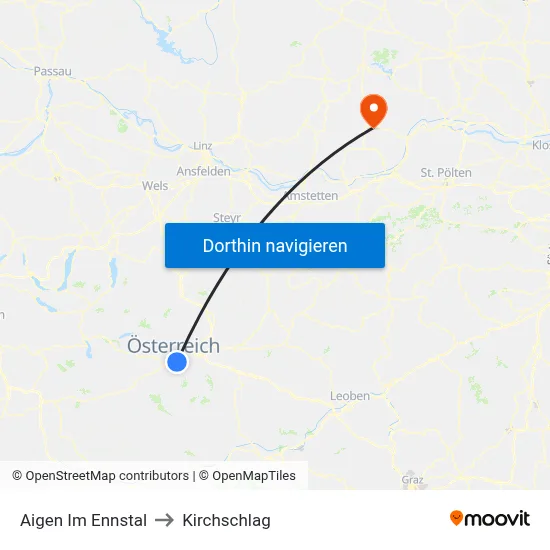 Aigen Im Ennstal to Kirchschlag map