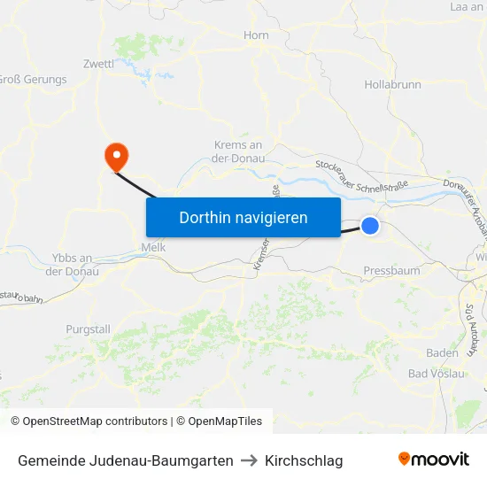 Gemeinde Judenau-Baumgarten to Kirchschlag map