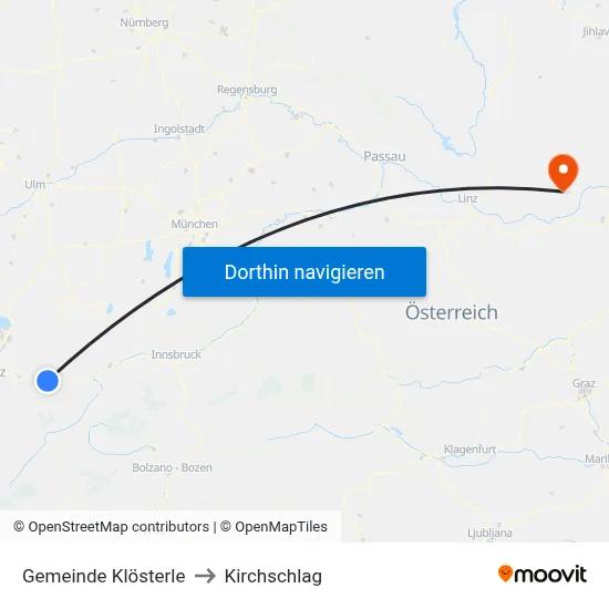 Gemeinde Klösterle to Kirchschlag map