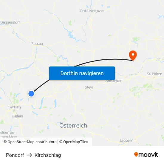 Pöndorf to Kirchschlag map