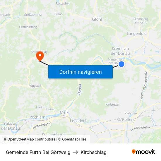 Gemeinde Furth Bei Göttweig to Kirchschlag map