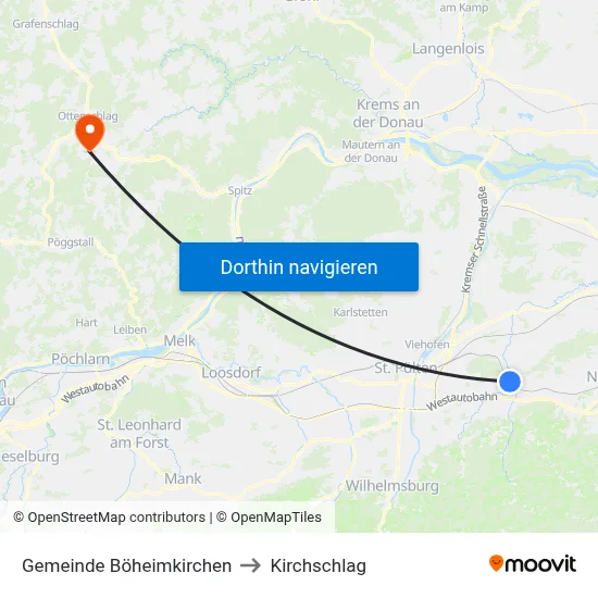 Gemeinde Böheimkirchen to Kirchschlag map