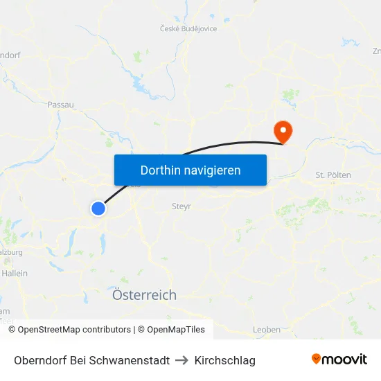Oberndorf Bei Schwanenstadt to Kirchschlag map