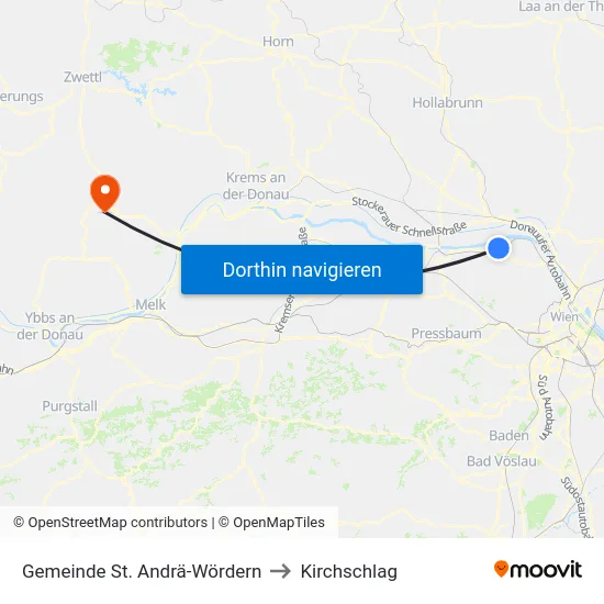 Gemeinde St. Andrä-Wördern to Kirchschlag map
