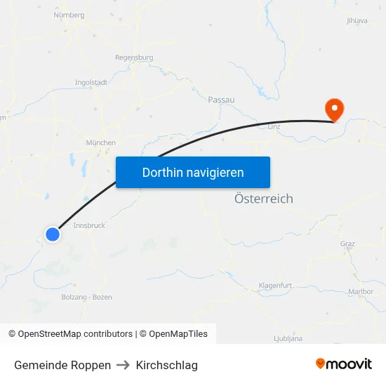 Gemeinde Roppen to Kirchschlag map