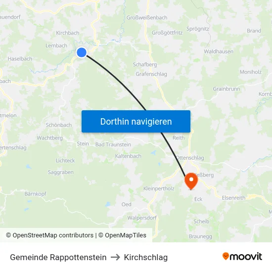 Gemeinde Rappottenstein to Kirchschlag map
