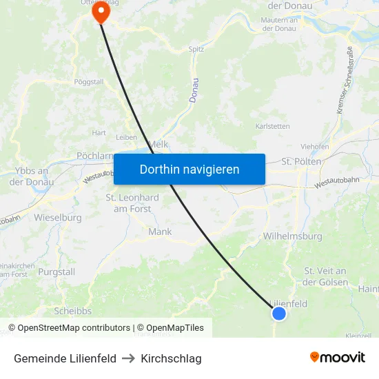 Gemeinde Lilienfeld to Kirchschlag map