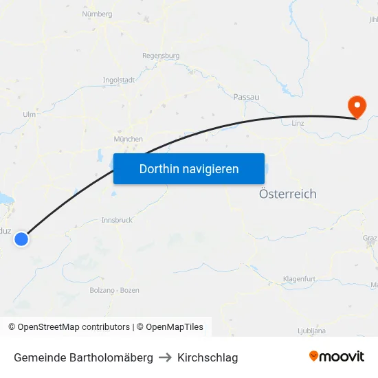 Gemeinde Bartholomäberg to Kirchschlag map