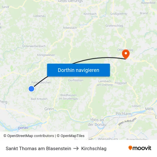 Sankt Thomas am Blasenstein to Kirchschlag map