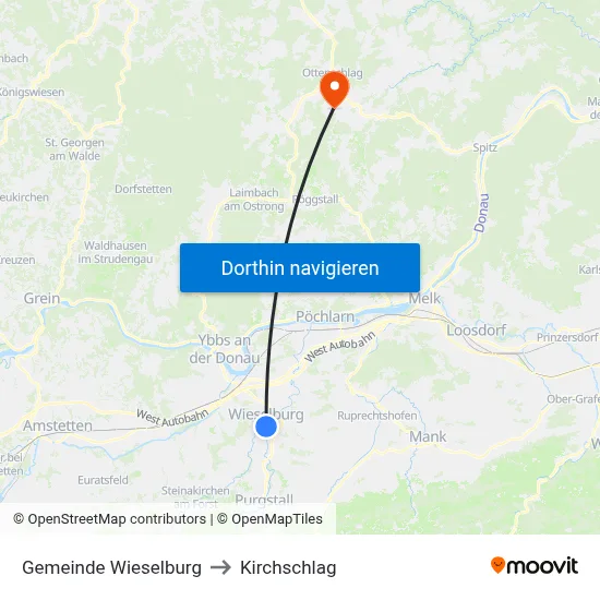 Gemeinde Wieselburg to Kirchschlag map