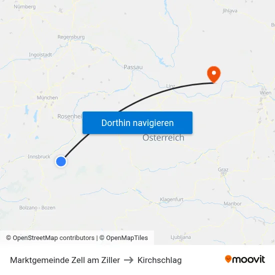 Marktgemeinde Zell am Ziller to Kirchschlag map