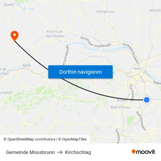 Gemeinde Moosbrunn to Kirchschlag map