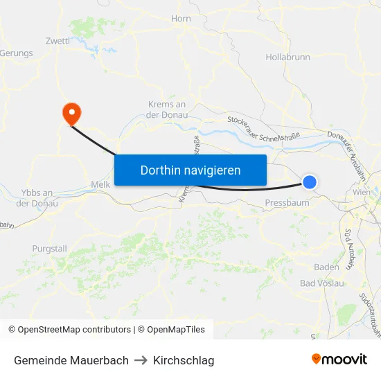 Gemeinde Mauerbach to Kirchschlag map