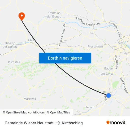 Gemeinde Wiener Neustadt to Kirchschlag map