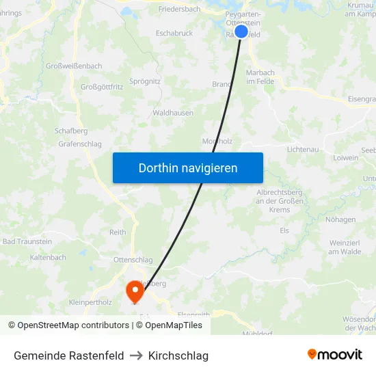 Gemeinde Rastenfeld to Kirchschlag map