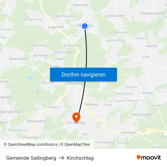Gemeinde Sallingberg to Kirchschlag map