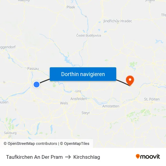 Taufkirchen An Der Pram to Kirchschlag map