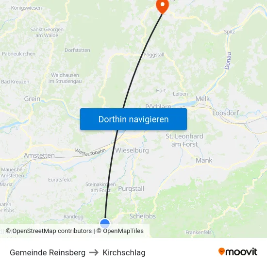 Gemeinde Reinsberg to Kirchschlag map