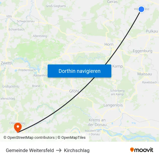 Gemeinde Weitersfeld to Kirchschlag map