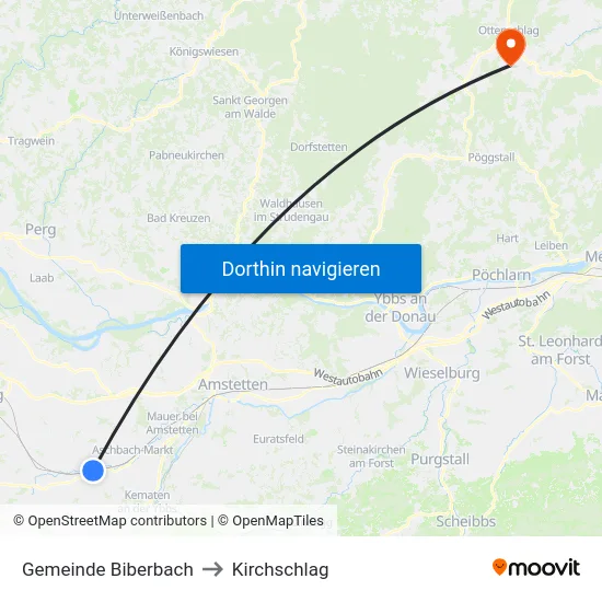Gemeinde Biberbach to Kirchschlag map