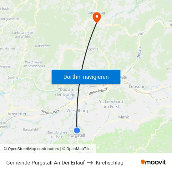 Gemeinde Purgstall An Der Erlauf to Kirchschlag map