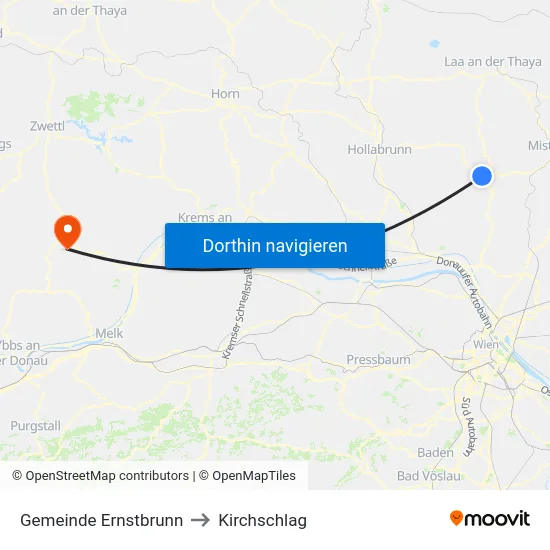 Gemeinde Ernstbrunn to Kirchschlag map