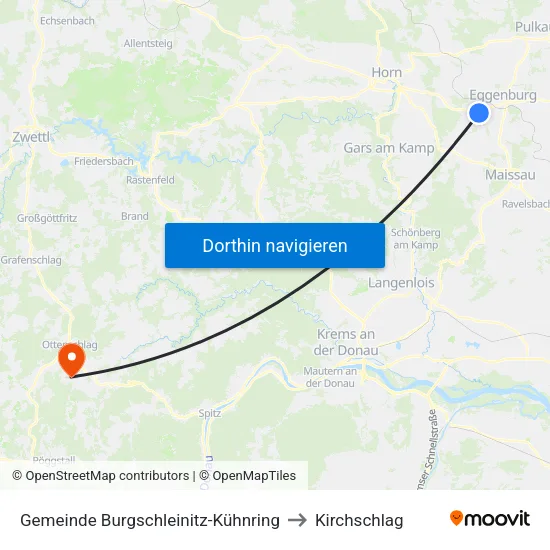Gemeinde Burgschleinitz-Kühnring to Kirchschlag map