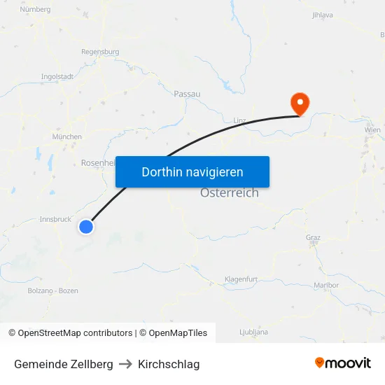 Gemeinde Zellberg to Kirchschlag map