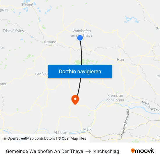 Gemeinde Waidhofen An Der Thaya to Kirchschlag map