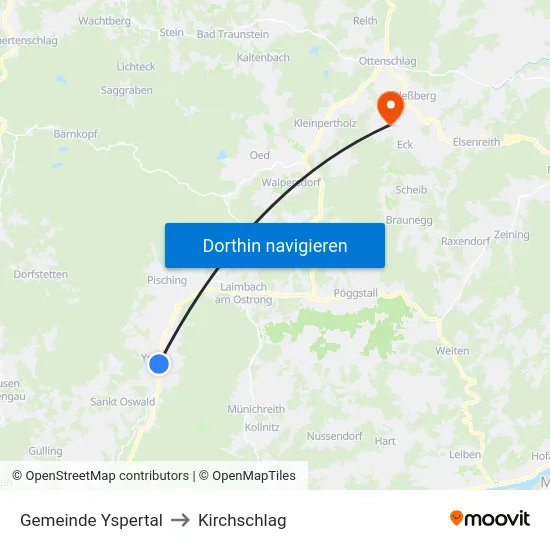 Gemeinde Yspertal to Kirchschlag map