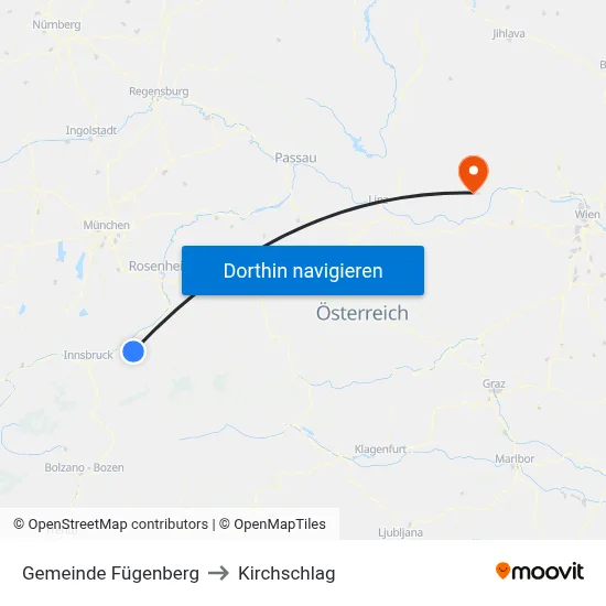 Gemeinde Fügenberg to Kirchschlag map