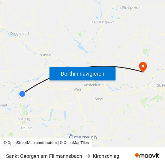Sankt Georgen am Fillmannsbach to Kirchschlag map