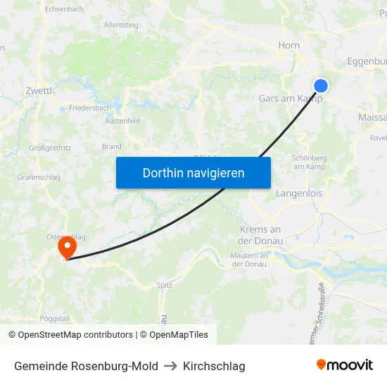 Gemeinde Rosenburg-Mold to Kirchschlag map