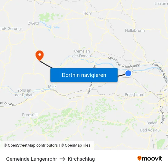 Gemeinde Langenrohr to Kirchschlag map
