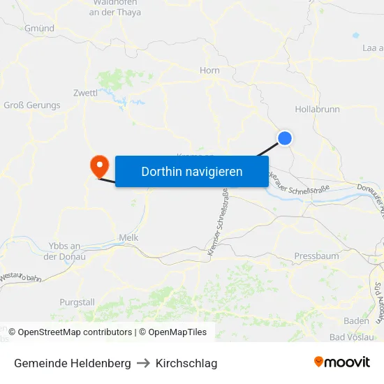 Gemeinde Heldenberg to Kirchschlag map