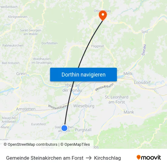 Gemeinde Steinakirchen am Forst to Kirchschlag map