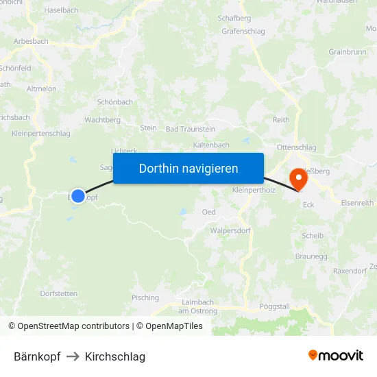 Bärnkopf to Kirchschlag map