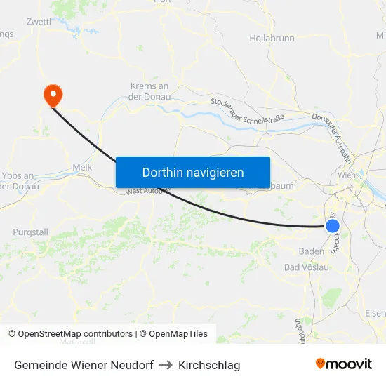 Gemeinde Wiener Neudorf to Kirchschlag map