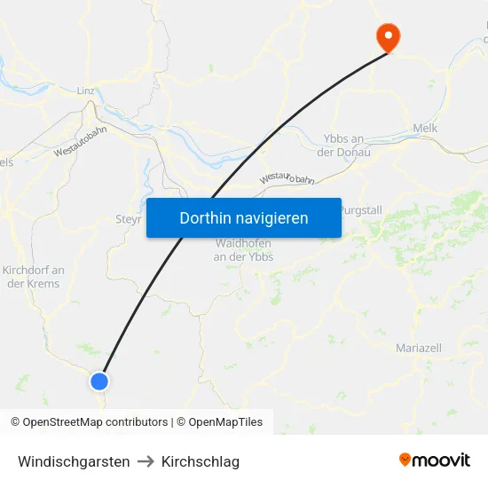 Windischgarsten to Kirchschlag map
