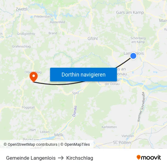 Gemeinde Langenlois to Kirchschlag map