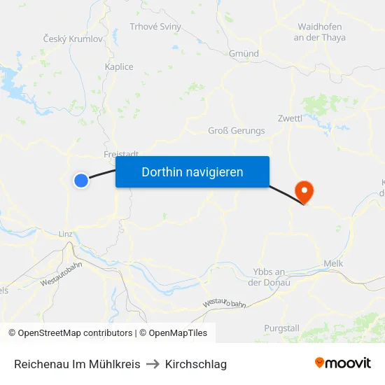 Reichenau Im Mühlkreis to Kirchschlag map