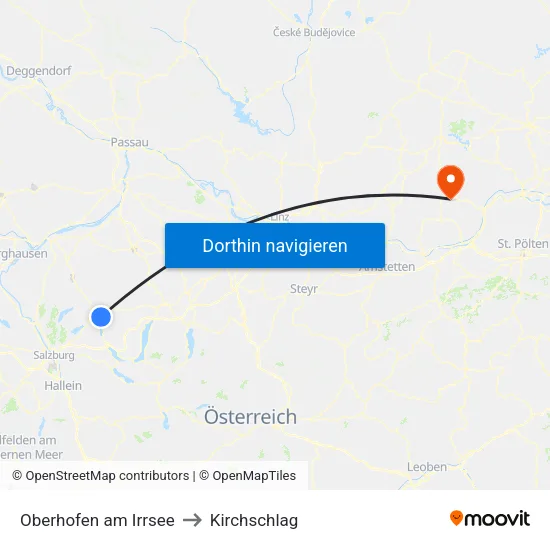 Oberhofen am Irrsee to Kirchschlag map