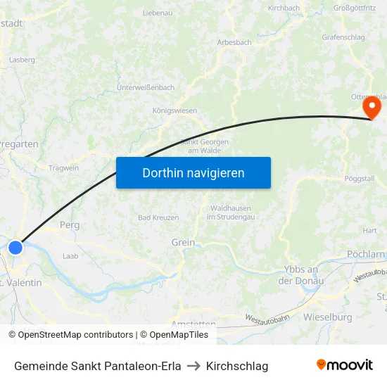 Gemeinde Sankt Pantaleon-Erla to Kirchschlag map