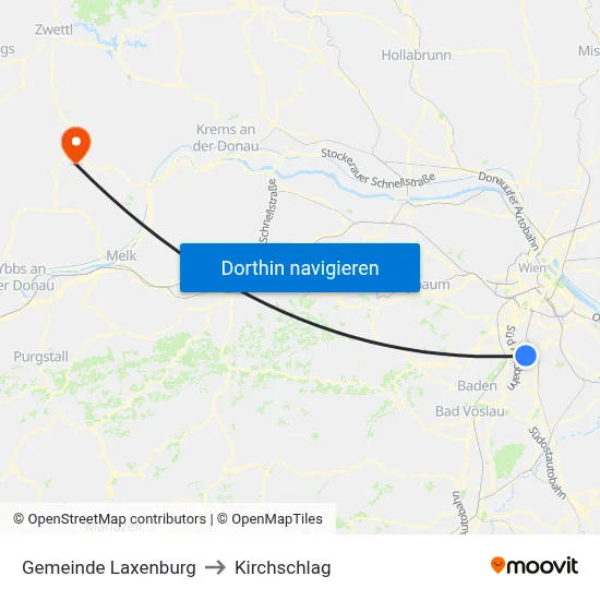 Gemeinde Laxenburg to Kirchschlag map
