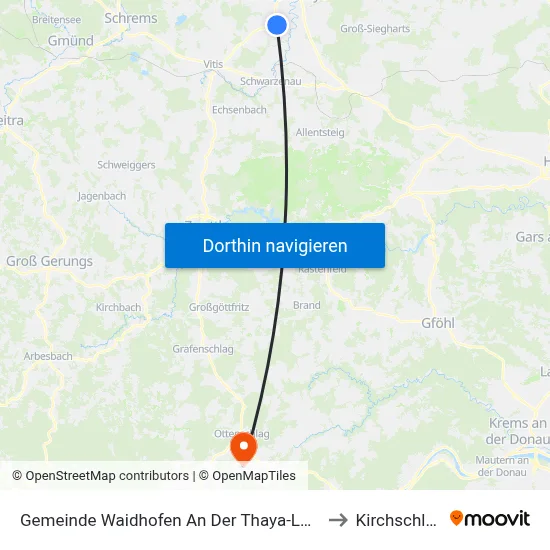 Gemeinde Waidhofen An Der Thaya-Land to Kirchschlag map