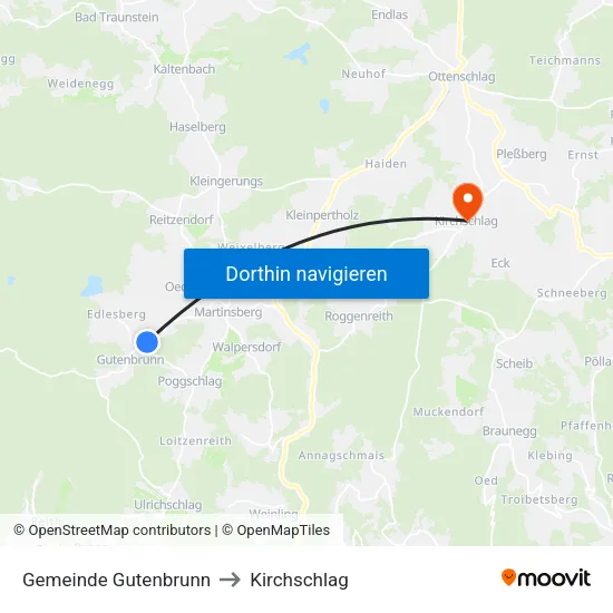 Gemeinde Gutenbrunn to Kirchschlag map