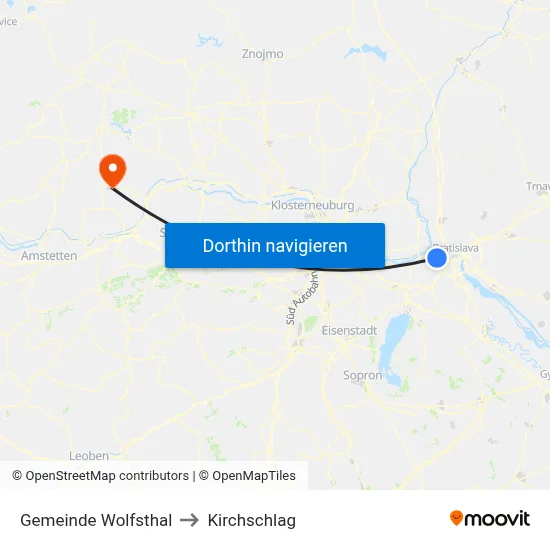 Gemeinde Wolfsthal to Kirchschlag map