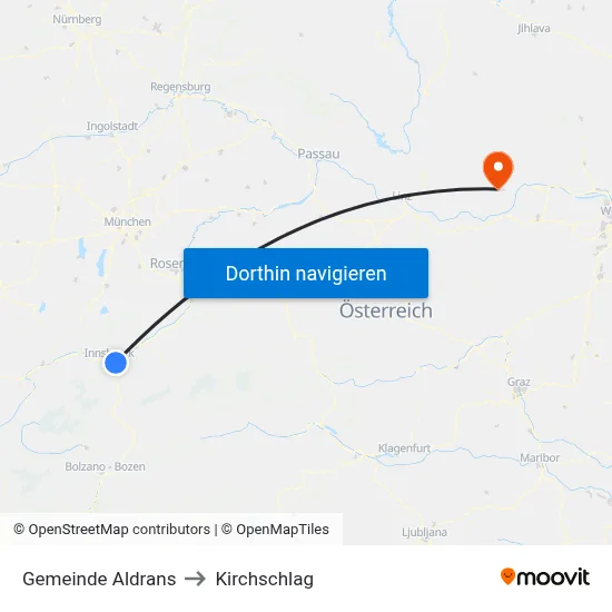 Gemeinde Aldrans to Kirchschlag map