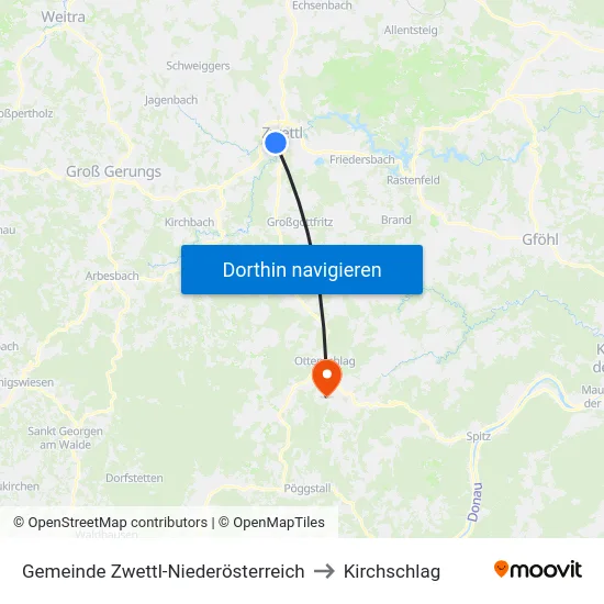 Gemeinde Zwettl-Niederösterreich to Kirchschlag map