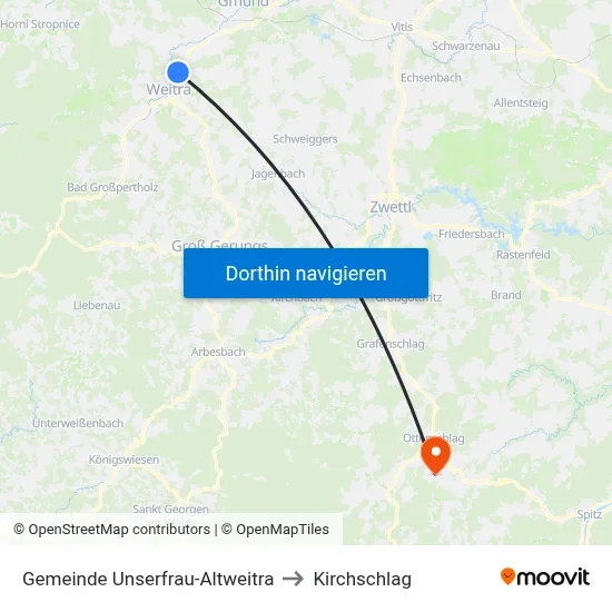 Gemeinde Unserfrau-Altweitra to Kirchschlag map